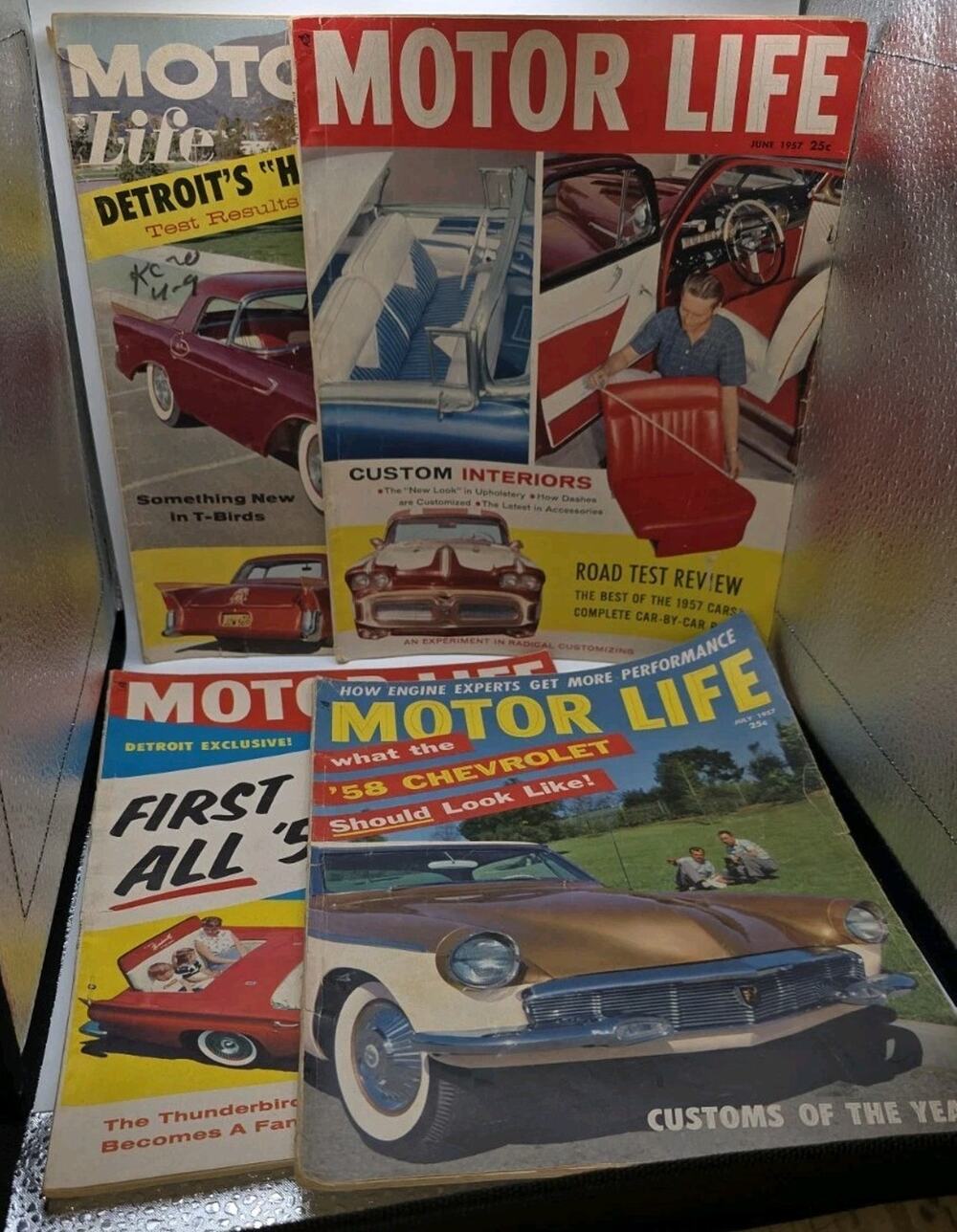 Vintage 1950s Motor Life Car Magazines Lot 4 Automotive Ford Chevy Classic Cars